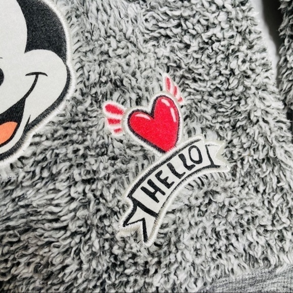 𝅺disney Minnie Mouse Grey Sherpa Fluffy Jacket - Picture 9 of 12